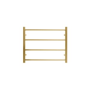 Commercial Round 4 Bars Heated Towel Rail-Brushed Gold